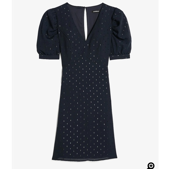 LAST CHANCE express - metallic clip dot dress - Picture 3 of 3